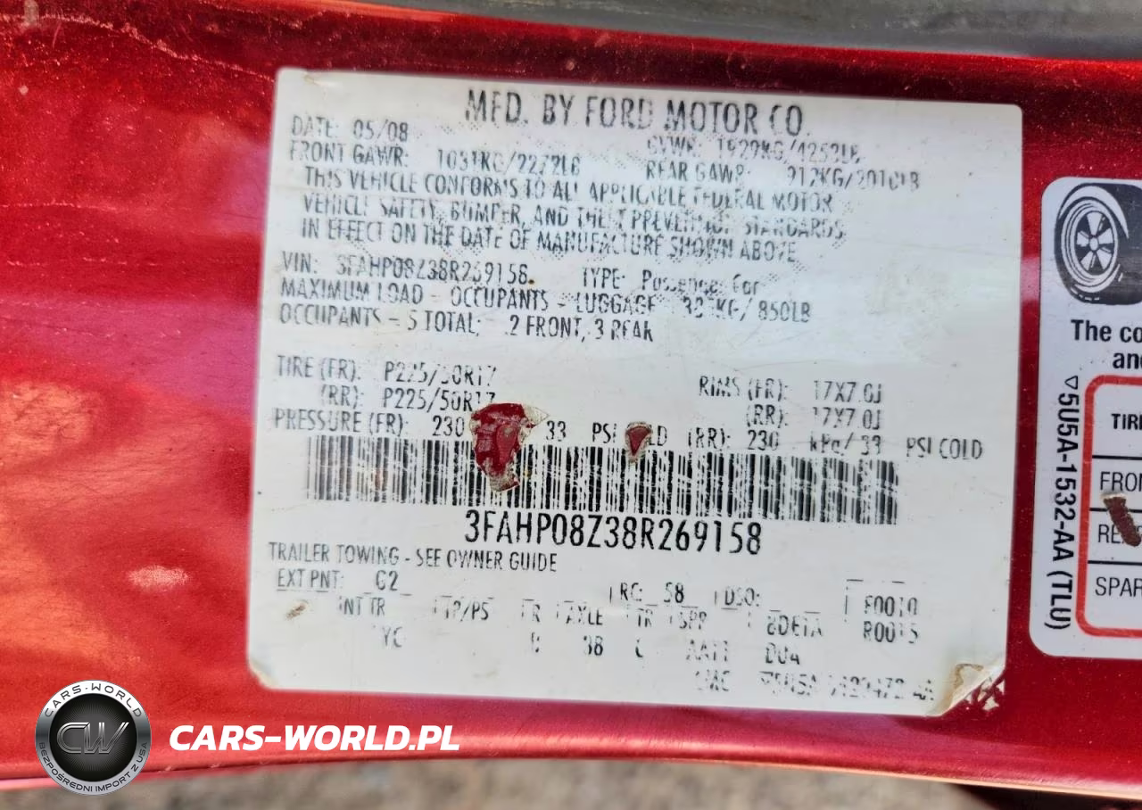 2008 Ford Fusion Sel VIN:3FAHP08Z38R269158 - 12