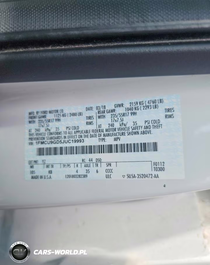 2018 Ford Escape Se VIN:1FMCU9GD5JUC19993 - 14