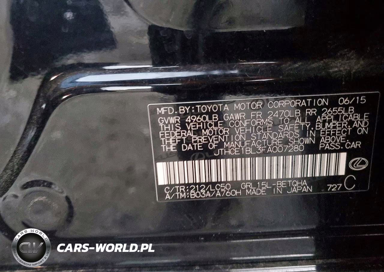 2015 Lexus Gs 350 VIN:JTHCE1BL3FA007280 - 12