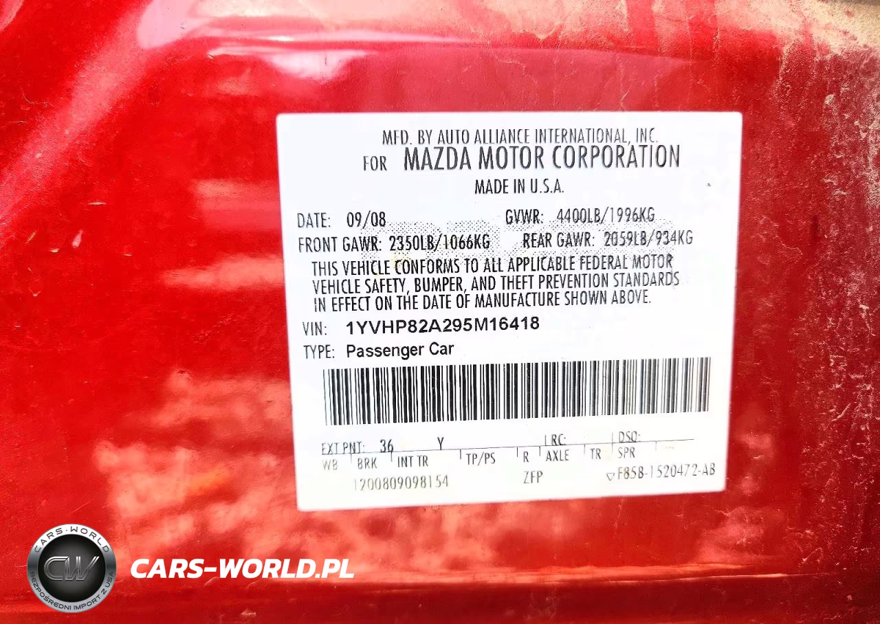 2009 Mazda 6 I VIN:1YVHP82A295M16418 - 13