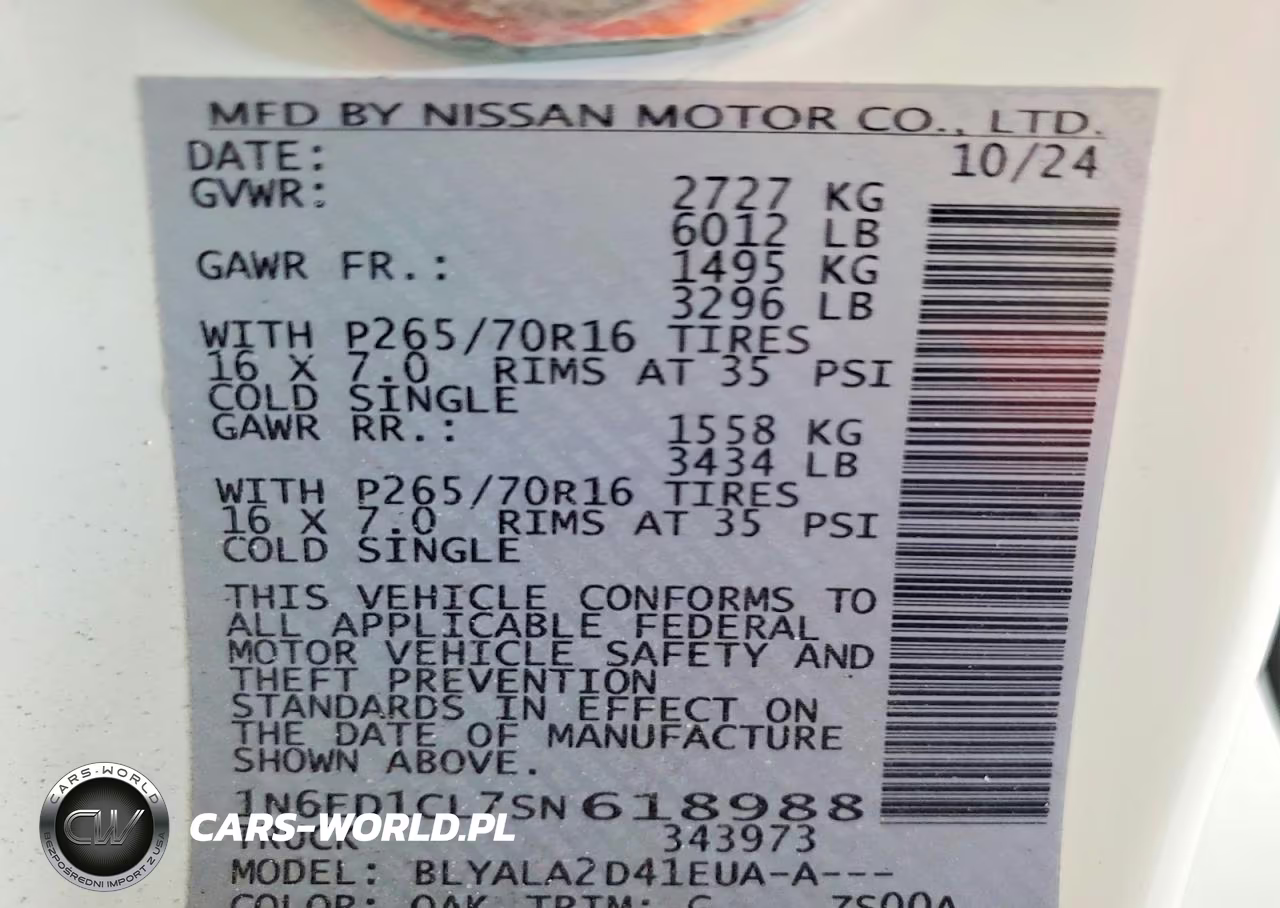 2025 Nissan Frontier S VIN:1N6ED1CL7SN618988 - 12