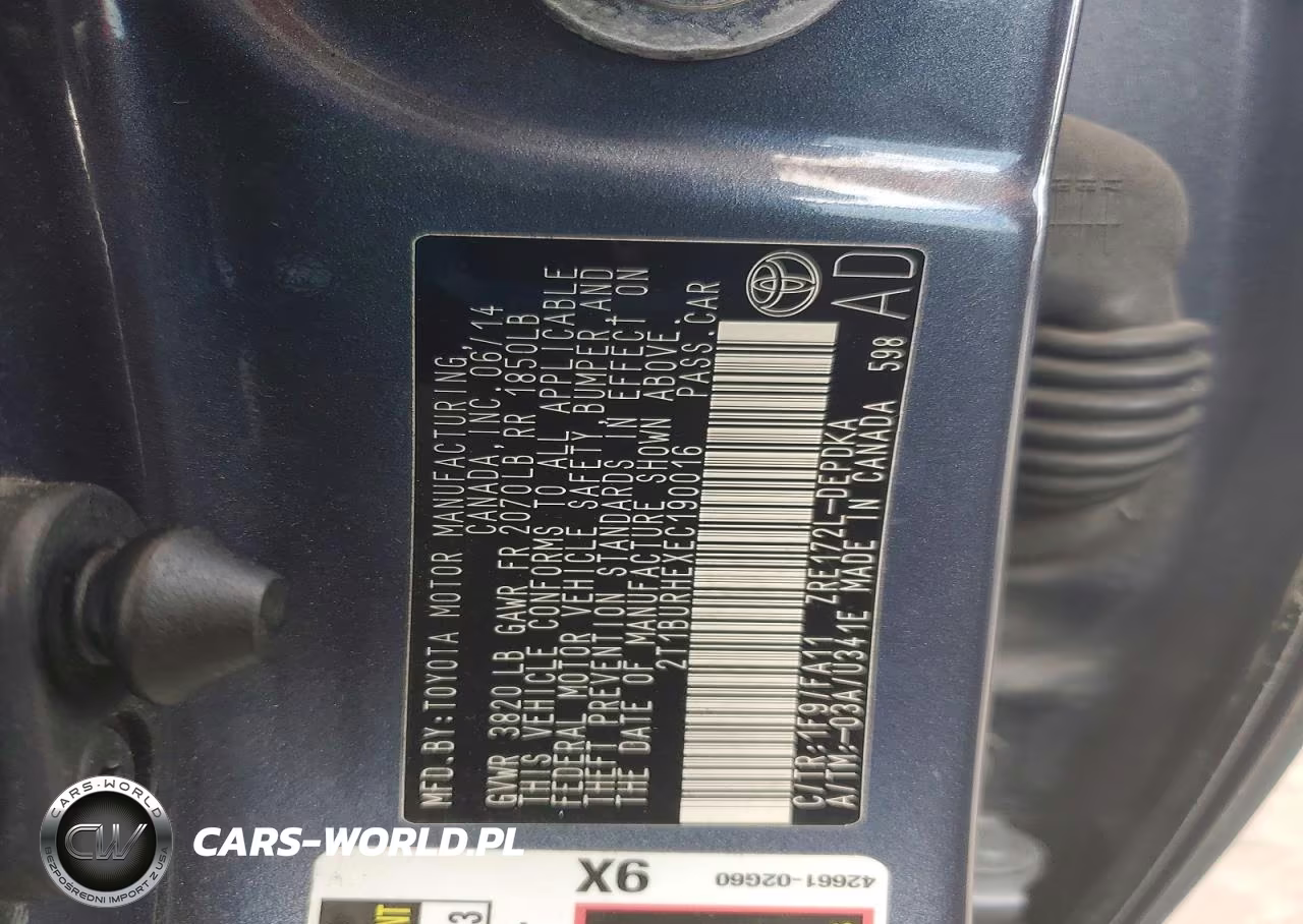 2014 Toyota Corolla L VIN:2T1BURHEXEC190016 - 12