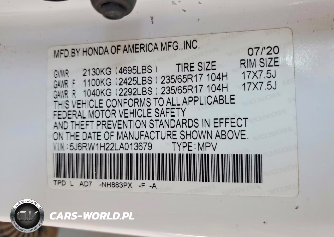 2020 Honda Cr-V Lx VIN:5J6RW1H22LA013679 - 12