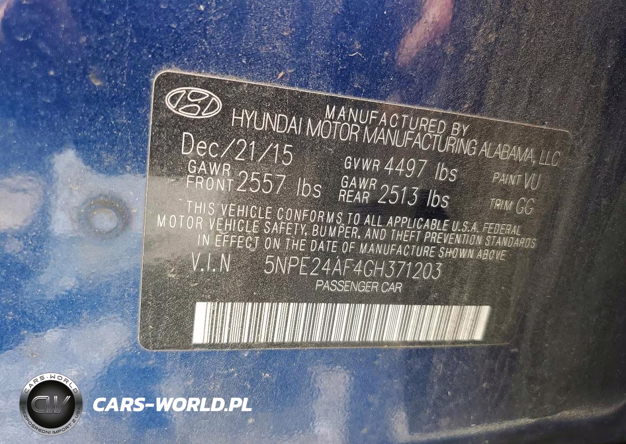 2016 Hyundai Sonata VIN:5NPE24AF4GH371203 - 12