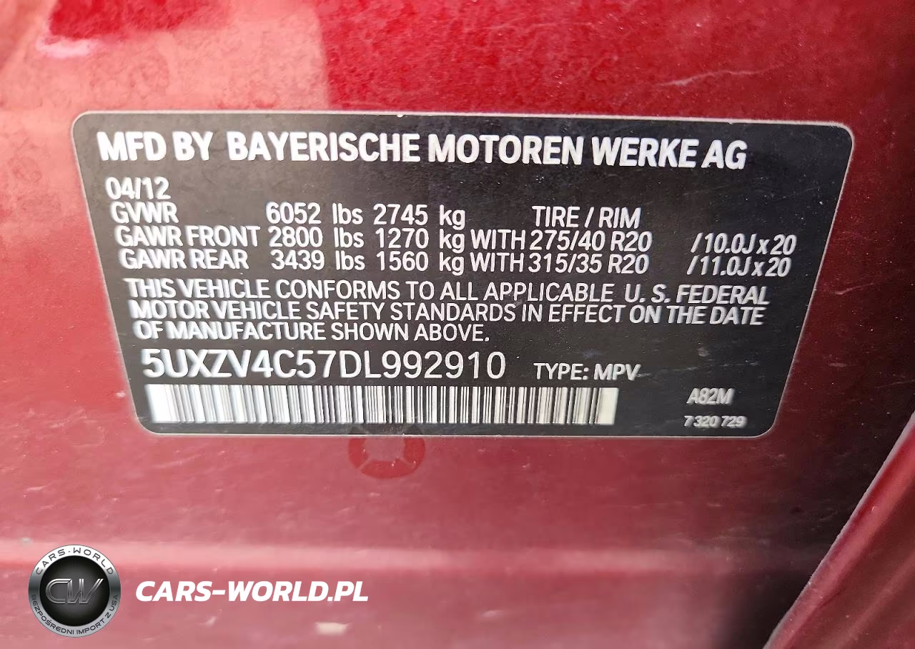 2013 BMW X5 xDrive35I VIN:5UXZV4C57DL992910 - 13