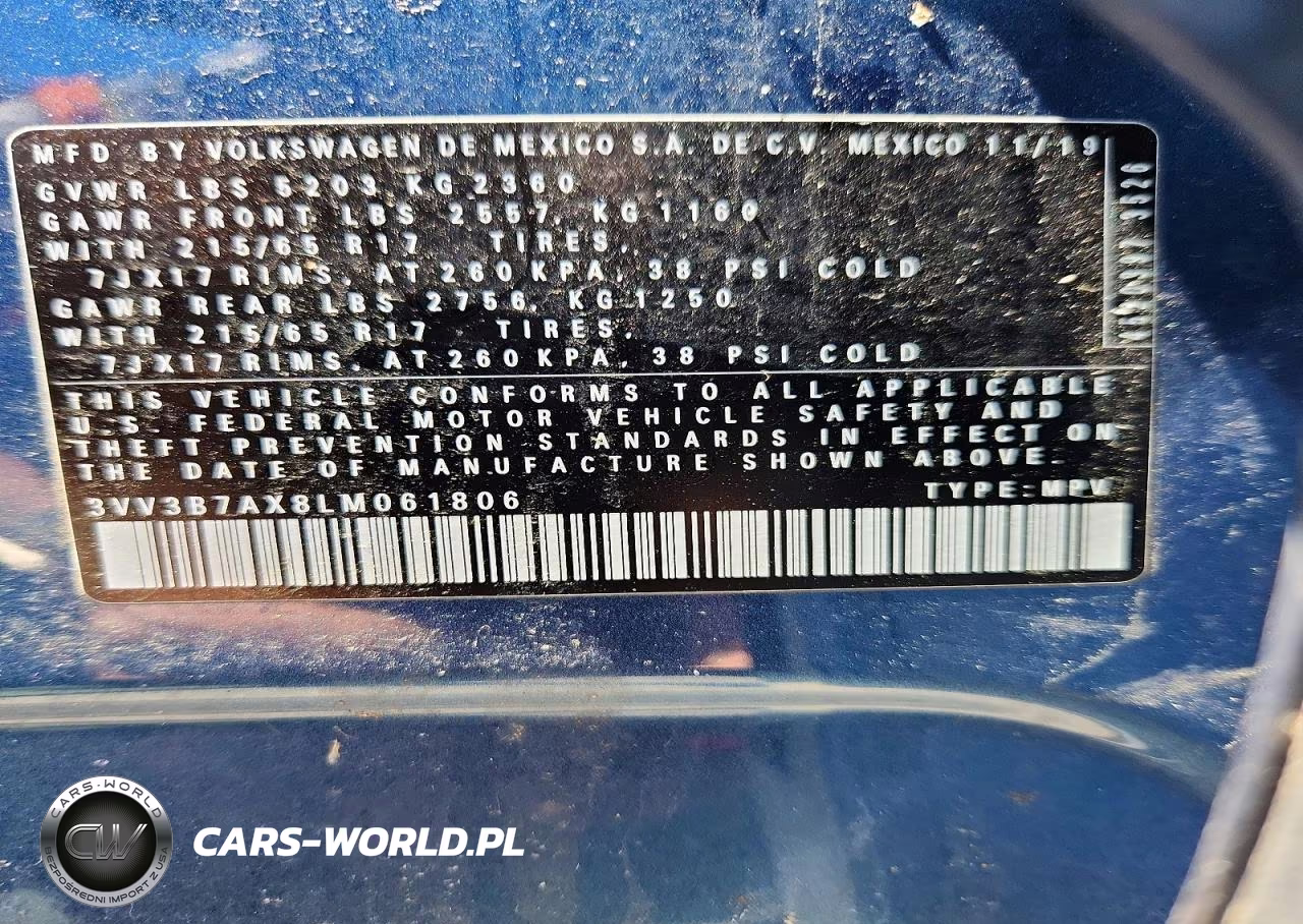 2020 Volkswagen Tiguan Se VIN:3VV3B7AX8LM061806 - 12