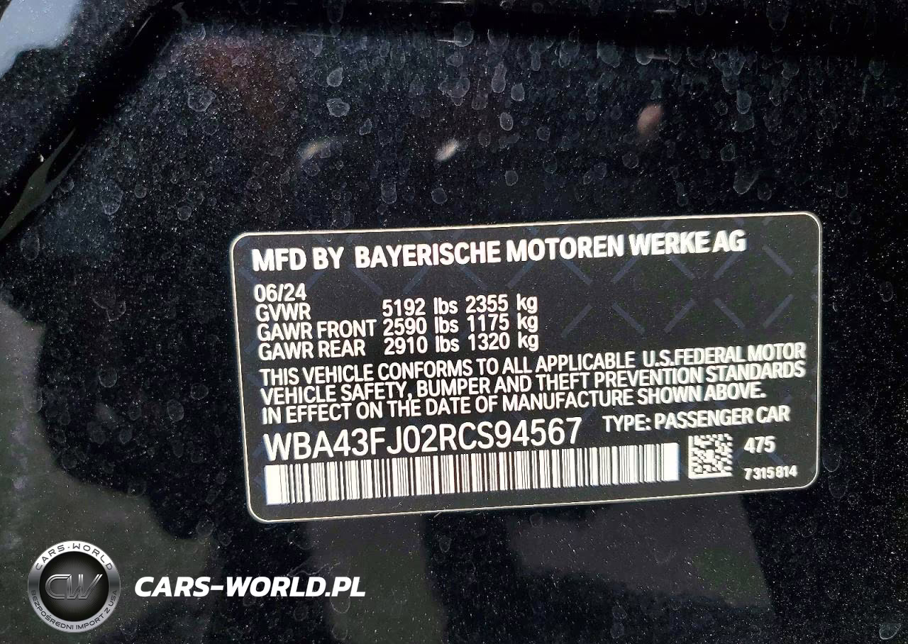 2024 BMW 530 I VIN:WBA43FJ02RCS94567 - 13