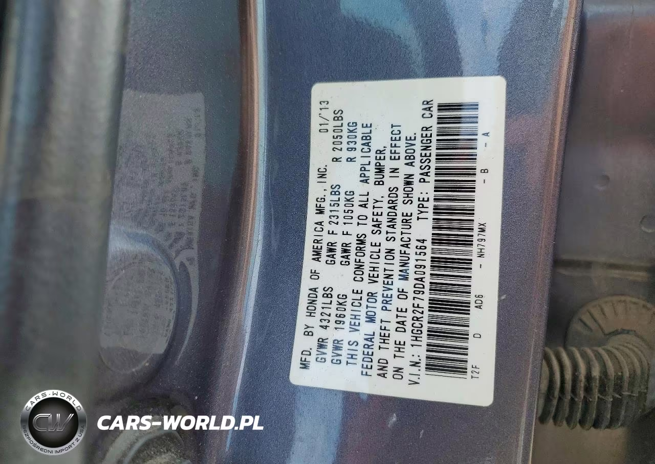 2013 Honda Accord Ex VIN:1HGCR2F79DA091564 - 12