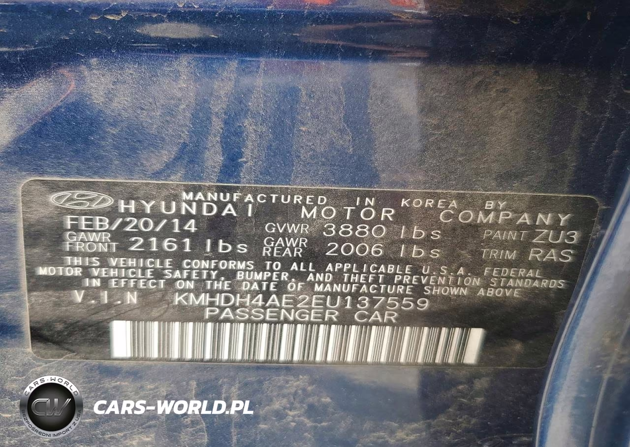 2014 Hyundai Elantra Se VIN:KMHDH4AE2EU137559 - 12