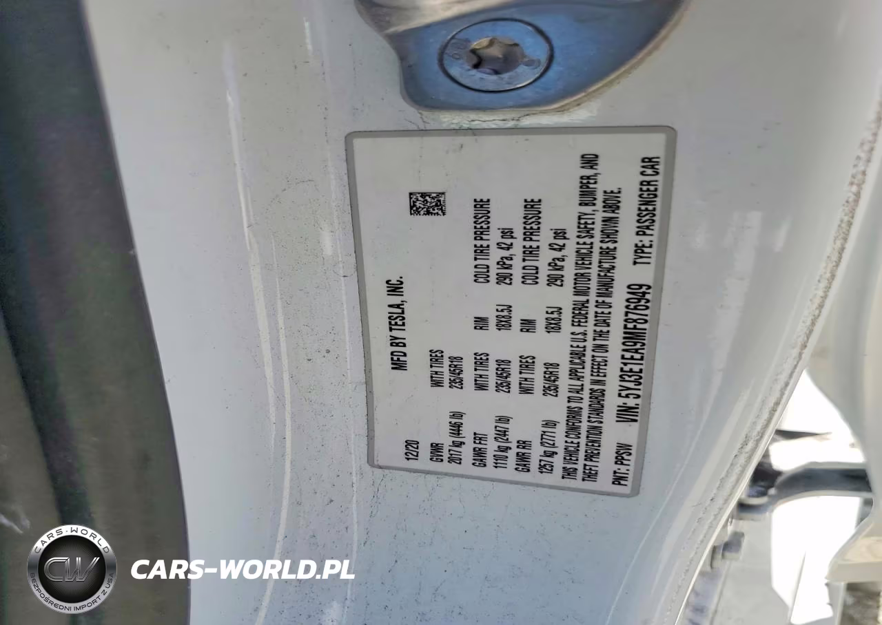 2021 Tesla Model 3 VIN:5YJ3E1EA9MF876949 - 13