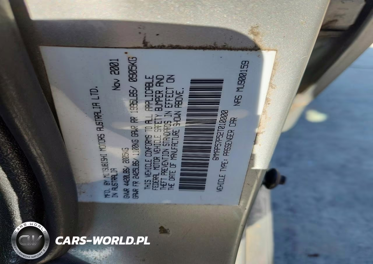 2002 Mitsubishi Diamante Es VIN:6MMAP57P52T010000 - 12