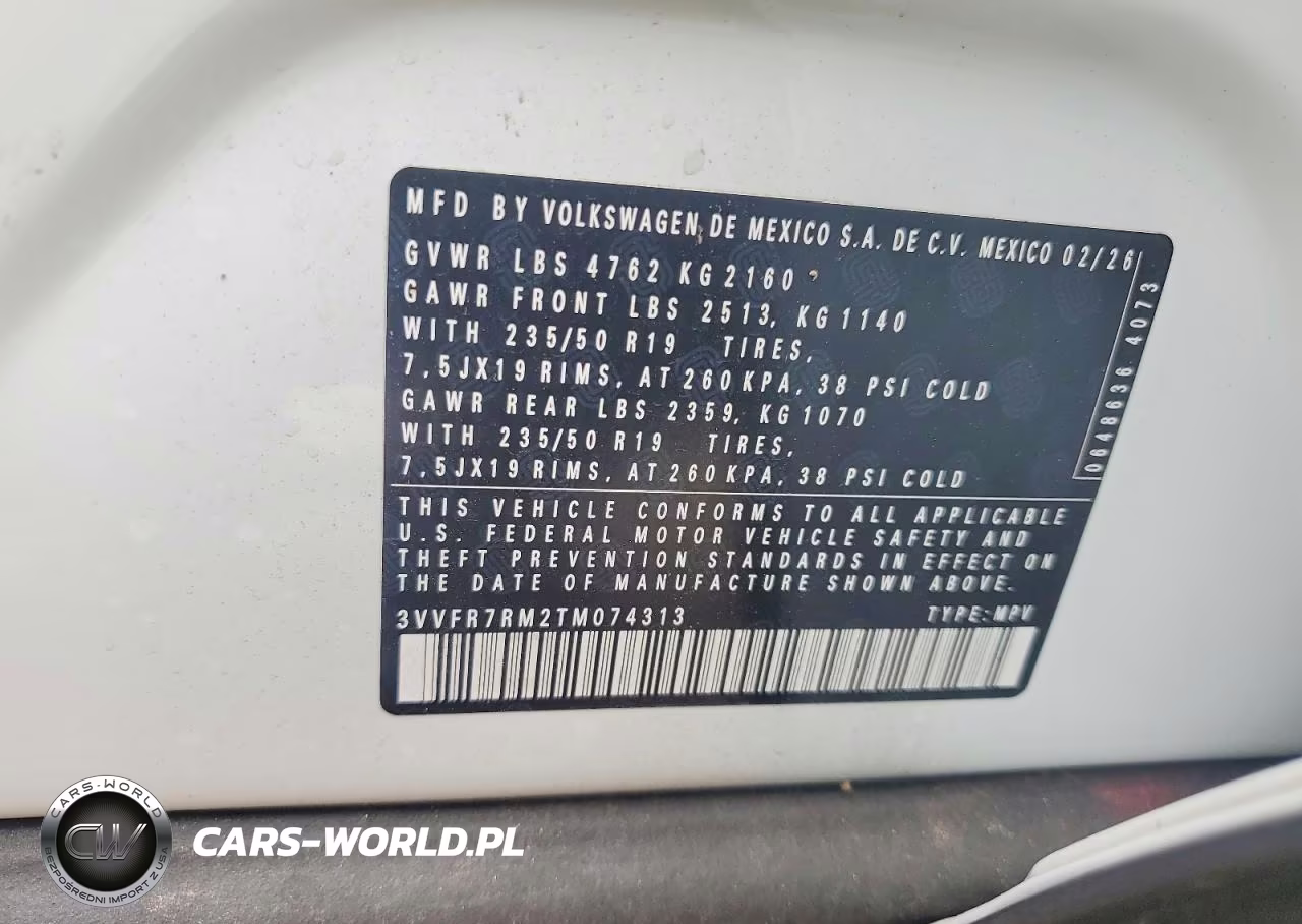 2026 Volkswagen Tiguan Se VIN:3VVFR7RM2TM074313 - 13