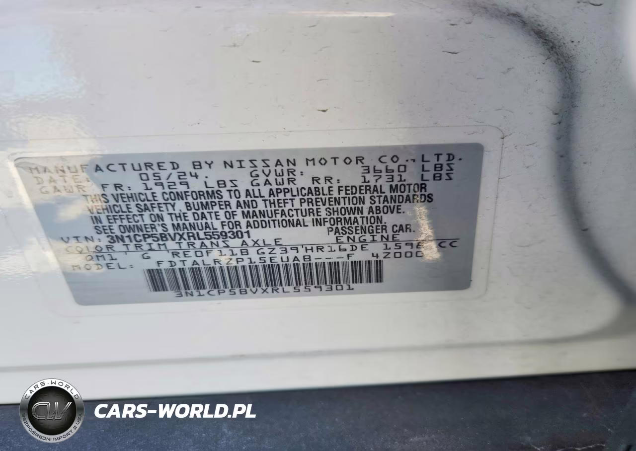 2024 Nissan Kicks S VIN:3N1CP5BVXRL559301 - 12