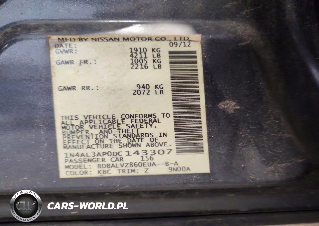 2013 Nissan Altima 2.5 VIN:1N4AL3AP0DC143307 - 12
