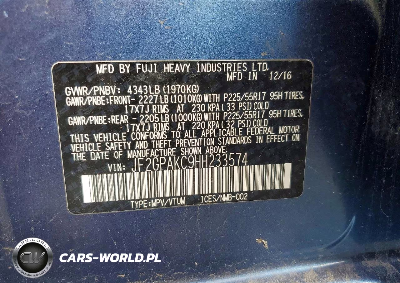 2017 Subaru Crosstrek Limited VIN:JF2GPAKC9HH233574 - 13