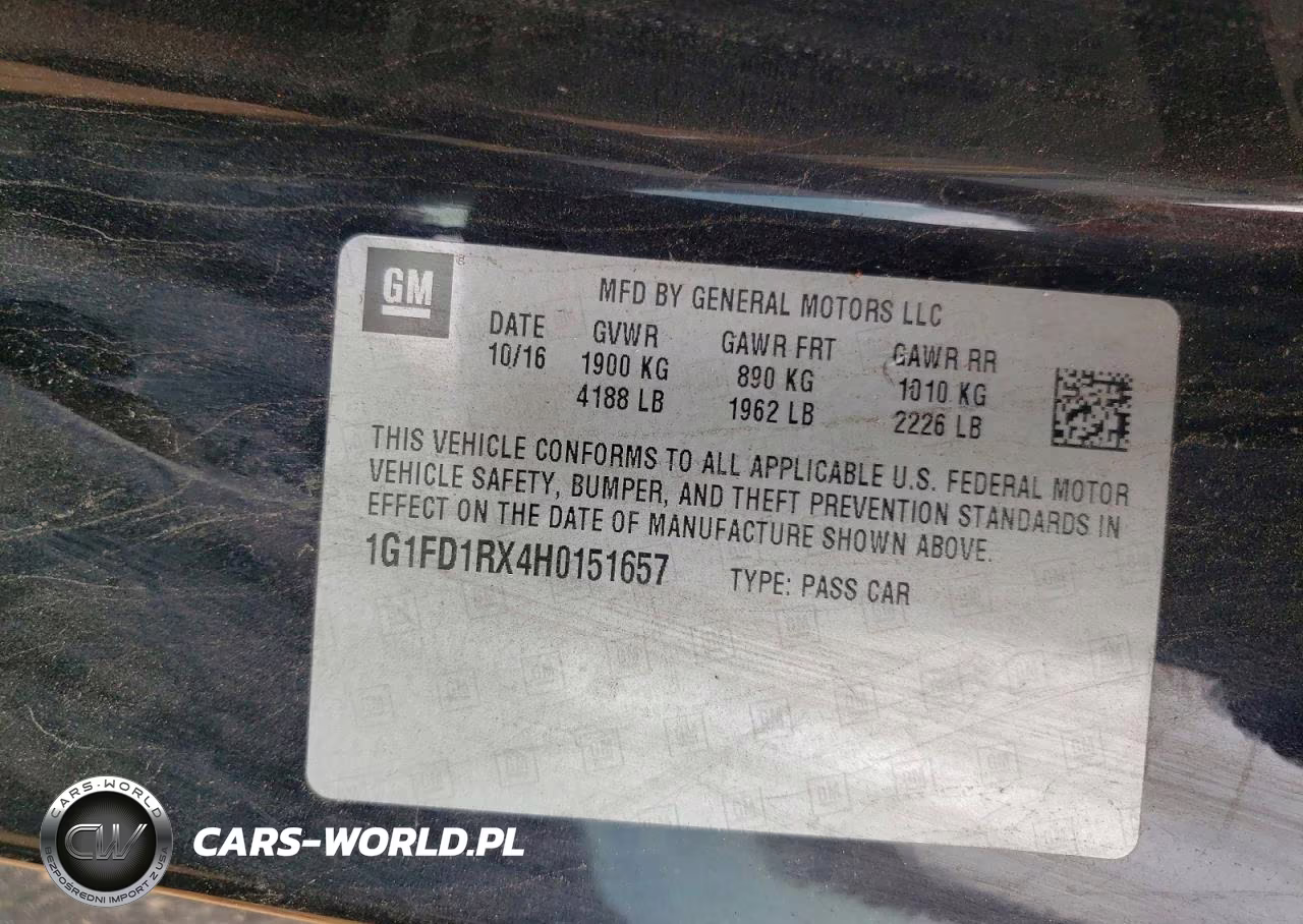 2017 Chevrolet Camaro Lt VIN:1G1FD1RX4H0151657 - 12