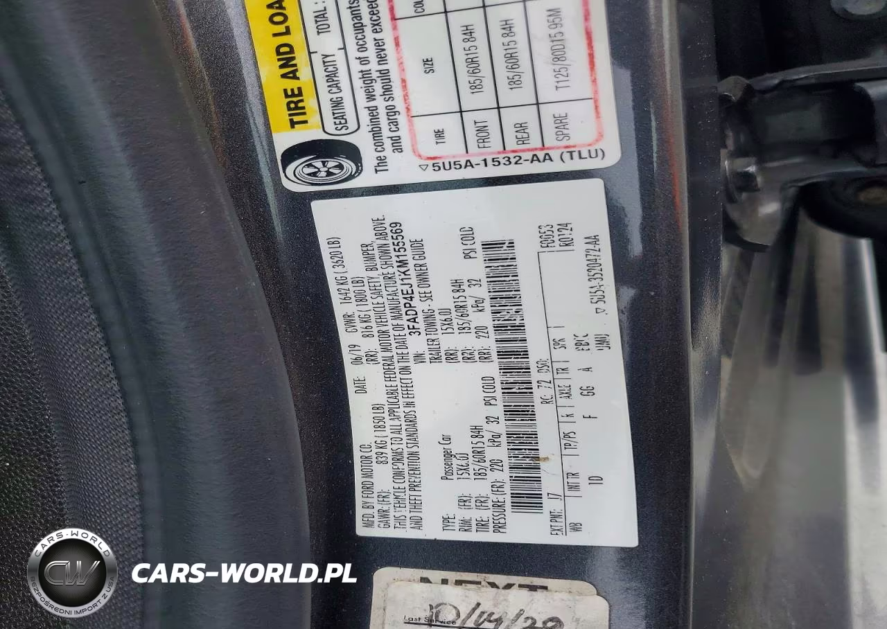 2019 Ford Fiesta Se VIN:3FADP4EJ1KM155569 - 12