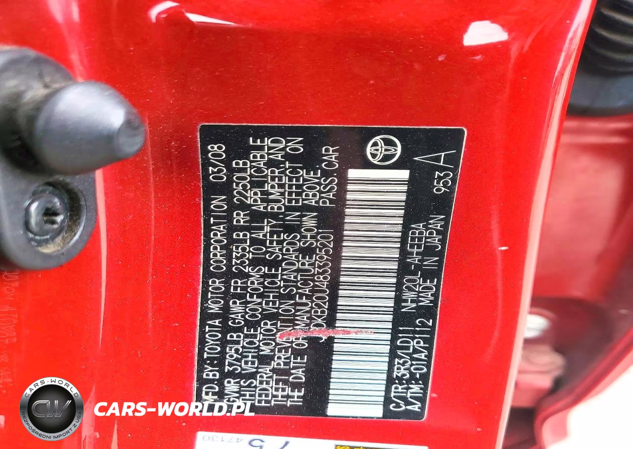 2008 Toyota Prius Base VIN:JTDKB20U483395201 - 12
