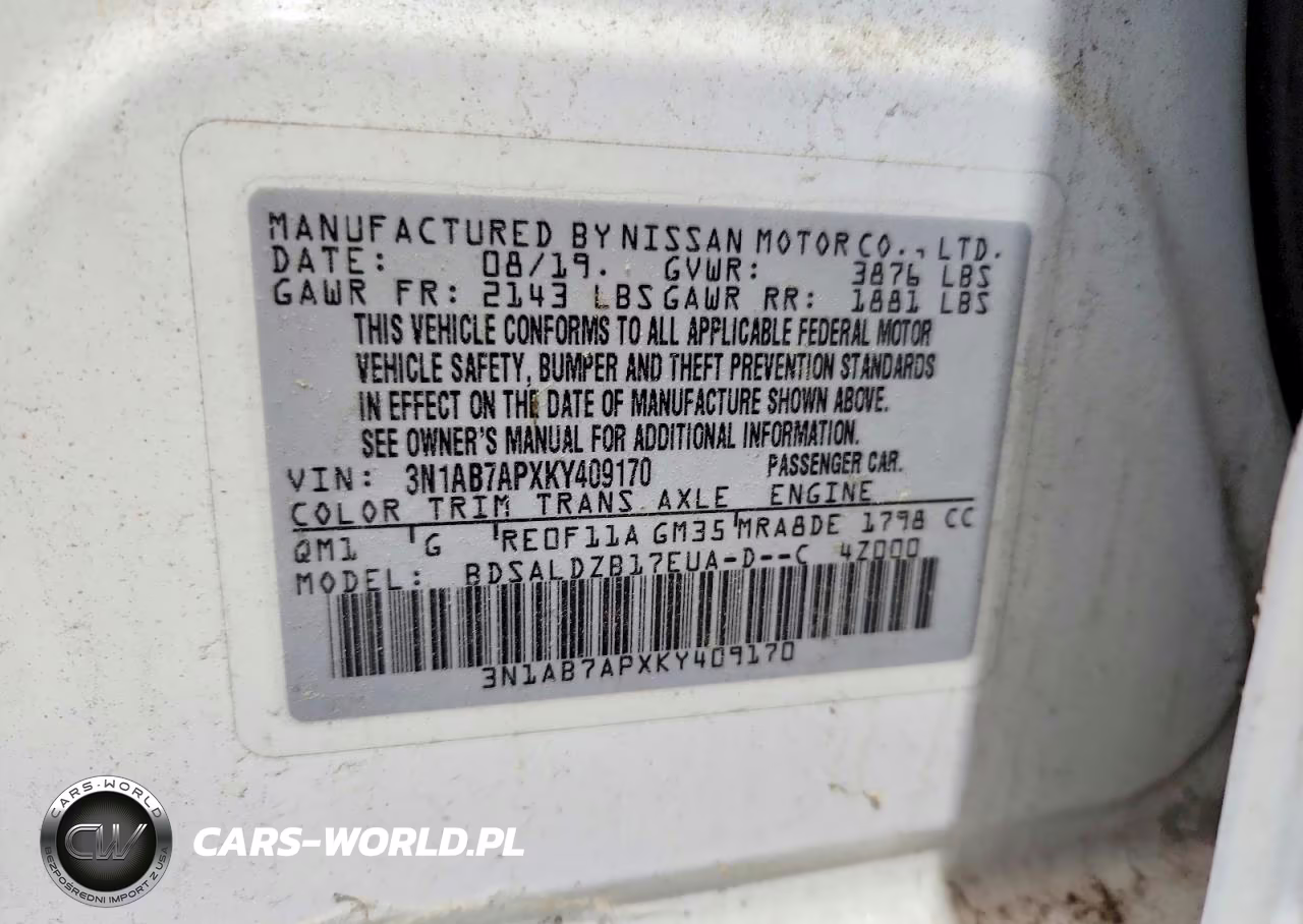 2019 Nissan Sentra Sv VIN:3N1AB7APXKY409170 - 12