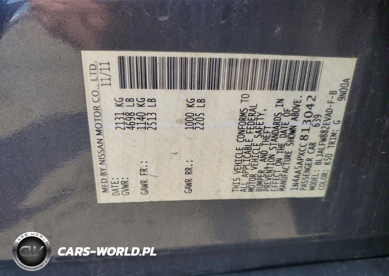 2012 Nissan Maxima 3.5 S VIN:1N4AA5APXCC813042 - 12