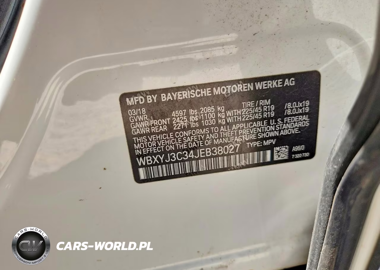 2018 BMW X2 Sdrive28I VIN:WBXYJ3C34JEB38027 - 12