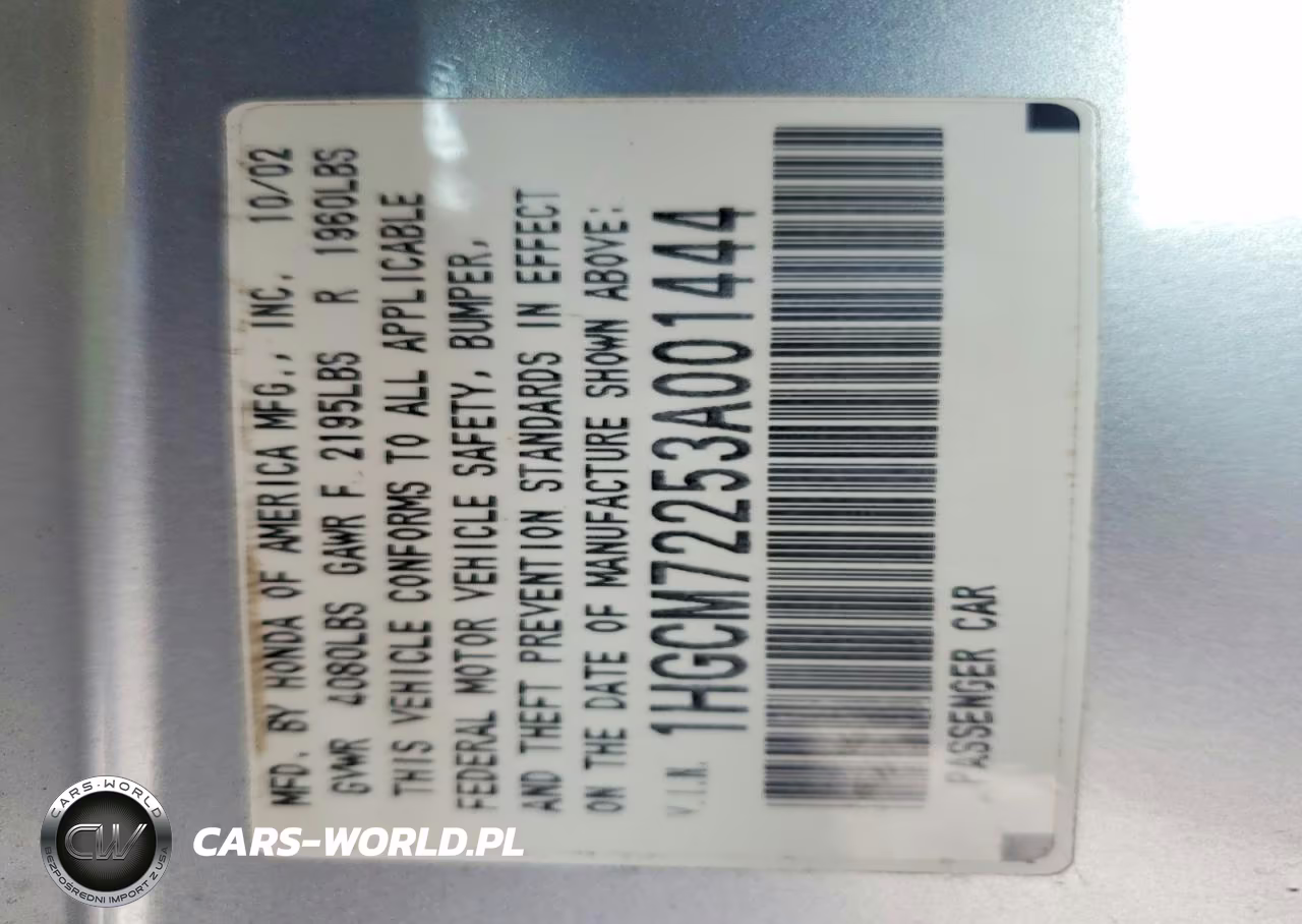 2003 Honda Accord Lx VIN:1HGCM72253A001444 - 14