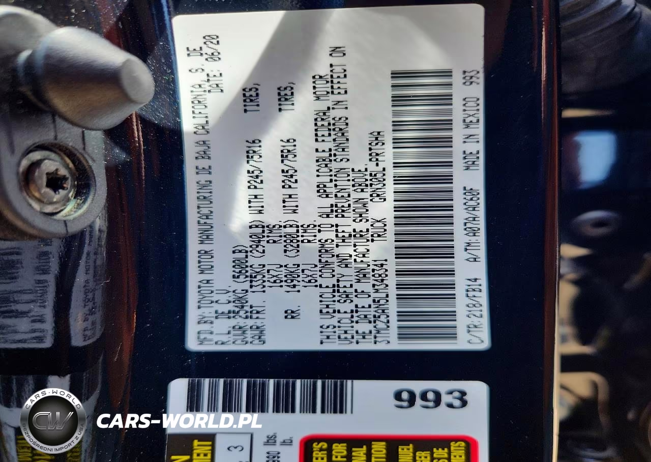2020 Toyota Tacoma Sr V6 VIN:3TMCZ5AN5LM348341 - 12