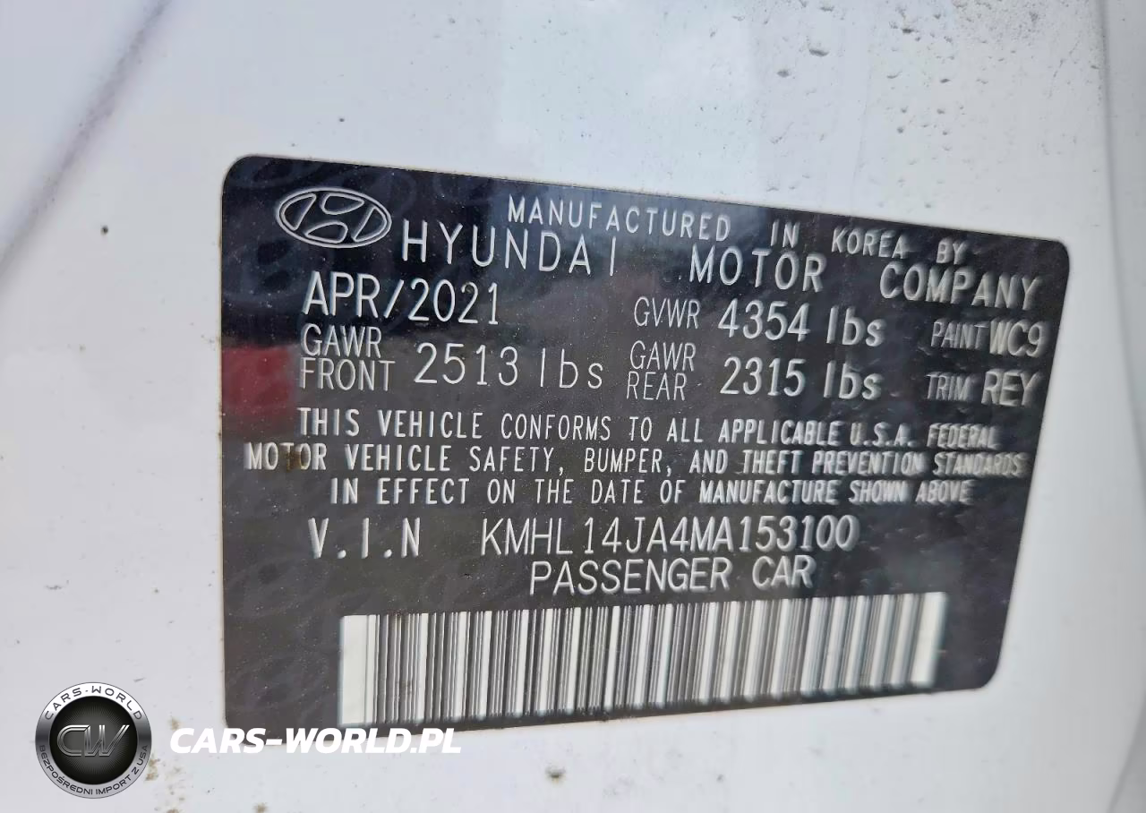 2021 Hyundai Sonata Sel VIN:KMHL14JA4MA153100 - 12