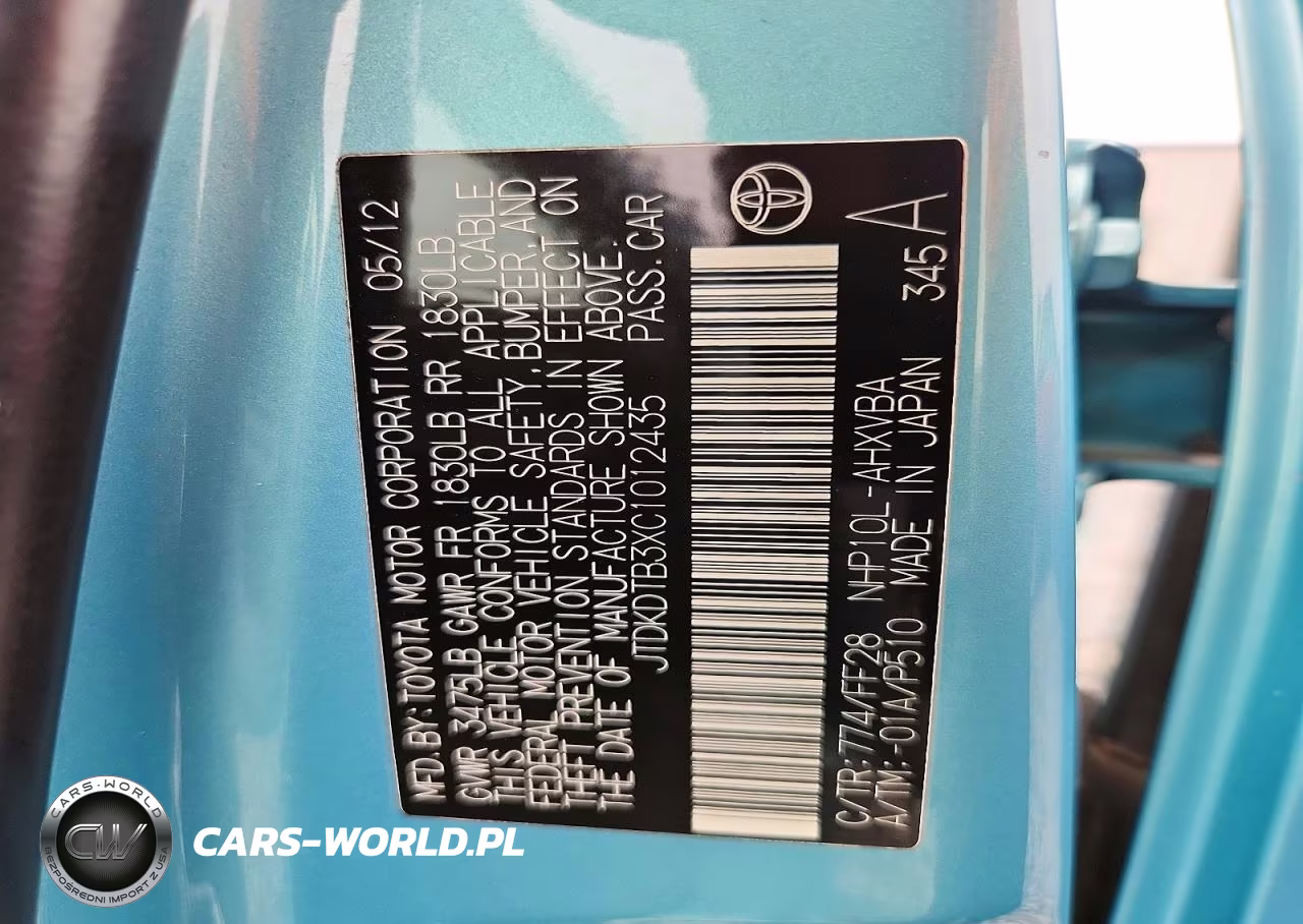 2012 Toyota Prius C Two VIN:JTDKDTB3XC1012435 - 12