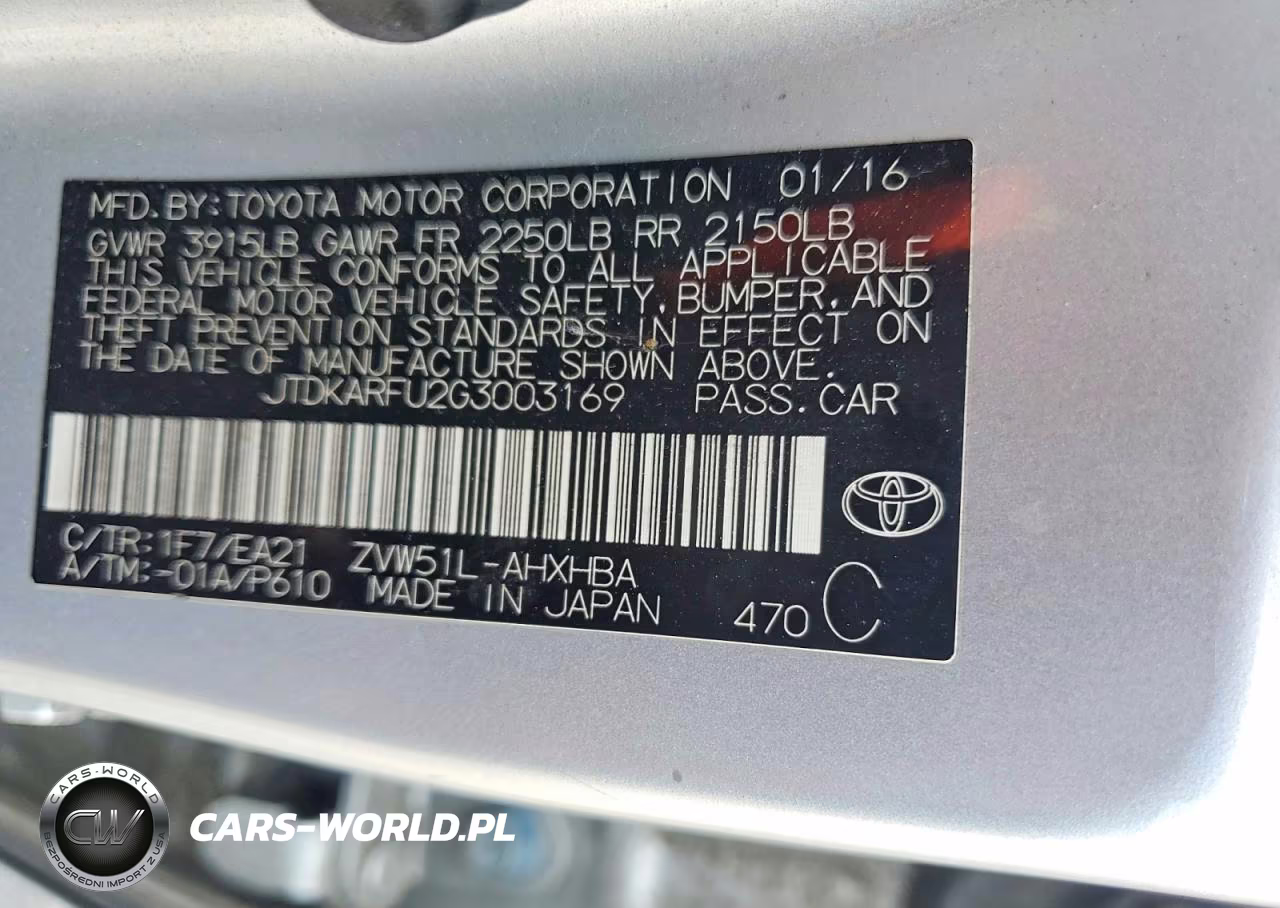 2016 Toyota Prius Four Touring VIN:JTDKARFU2G3003169 - 12