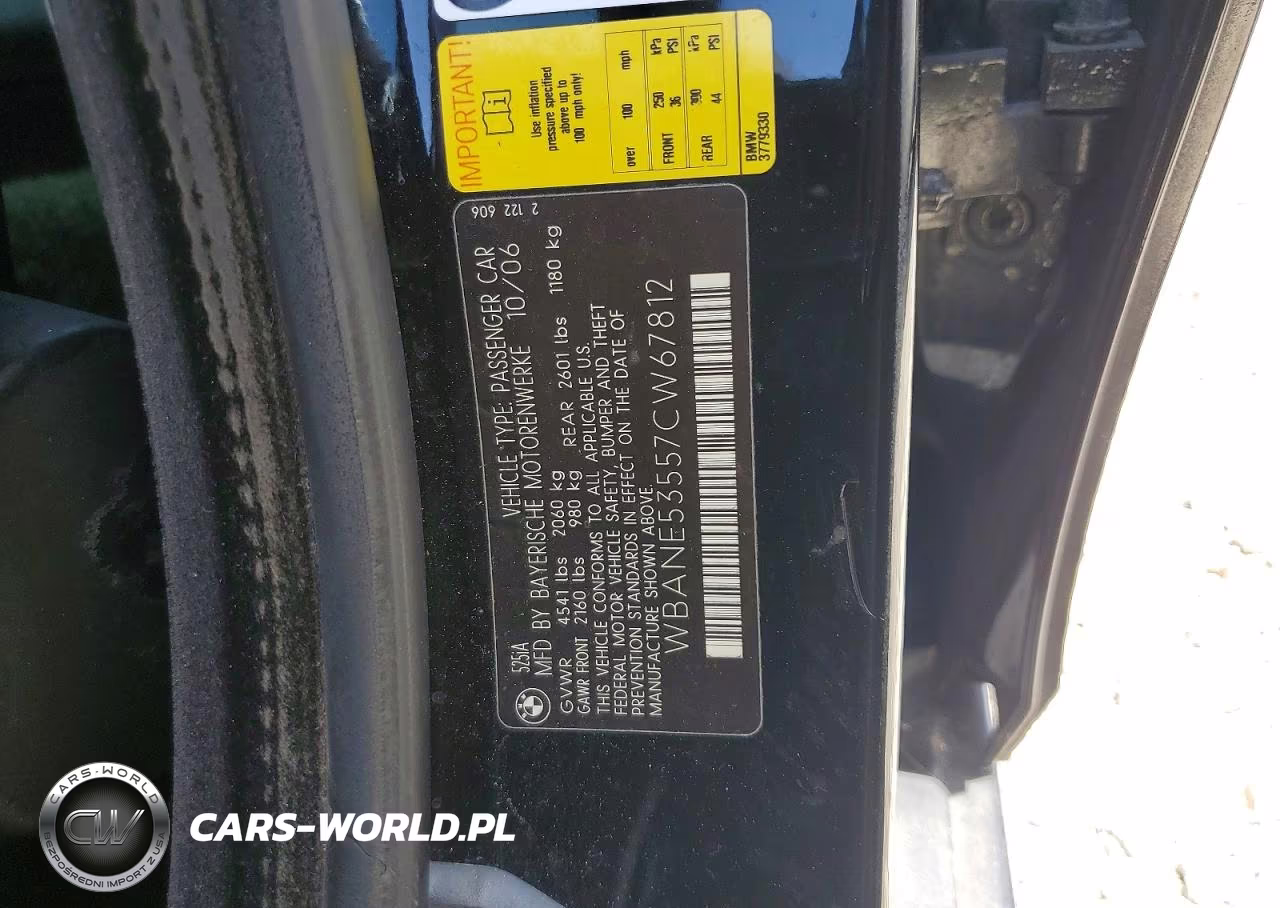 2007 BMW 525 I VIN:WBANE53557CW67812 - 12