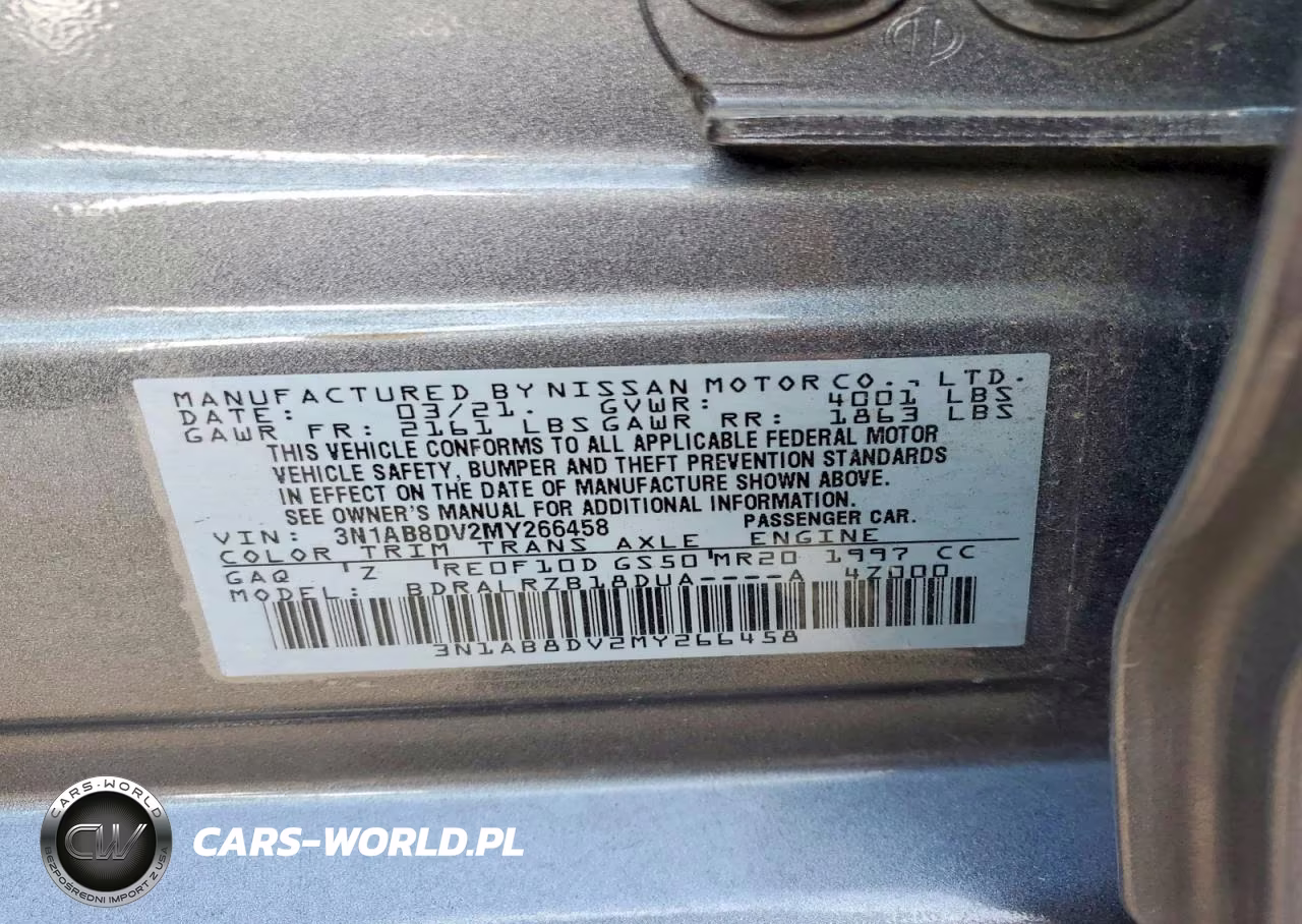 2021 Nissan Sentra Sr VIN:3N1AB8DV2MY266458 - 12