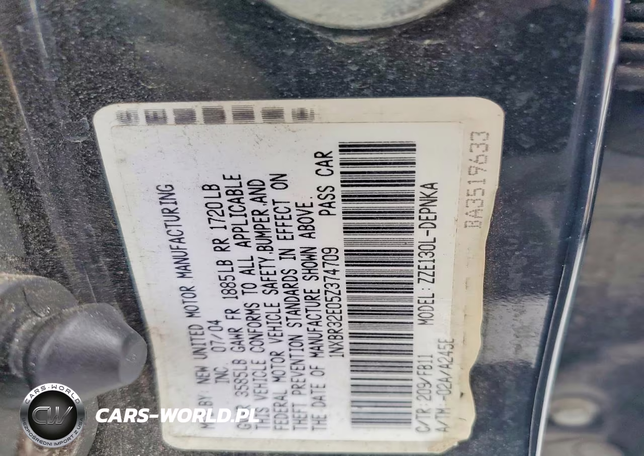 2005 Toyota Corolla Le VIN:1NXBR32E05Z374709 - 12