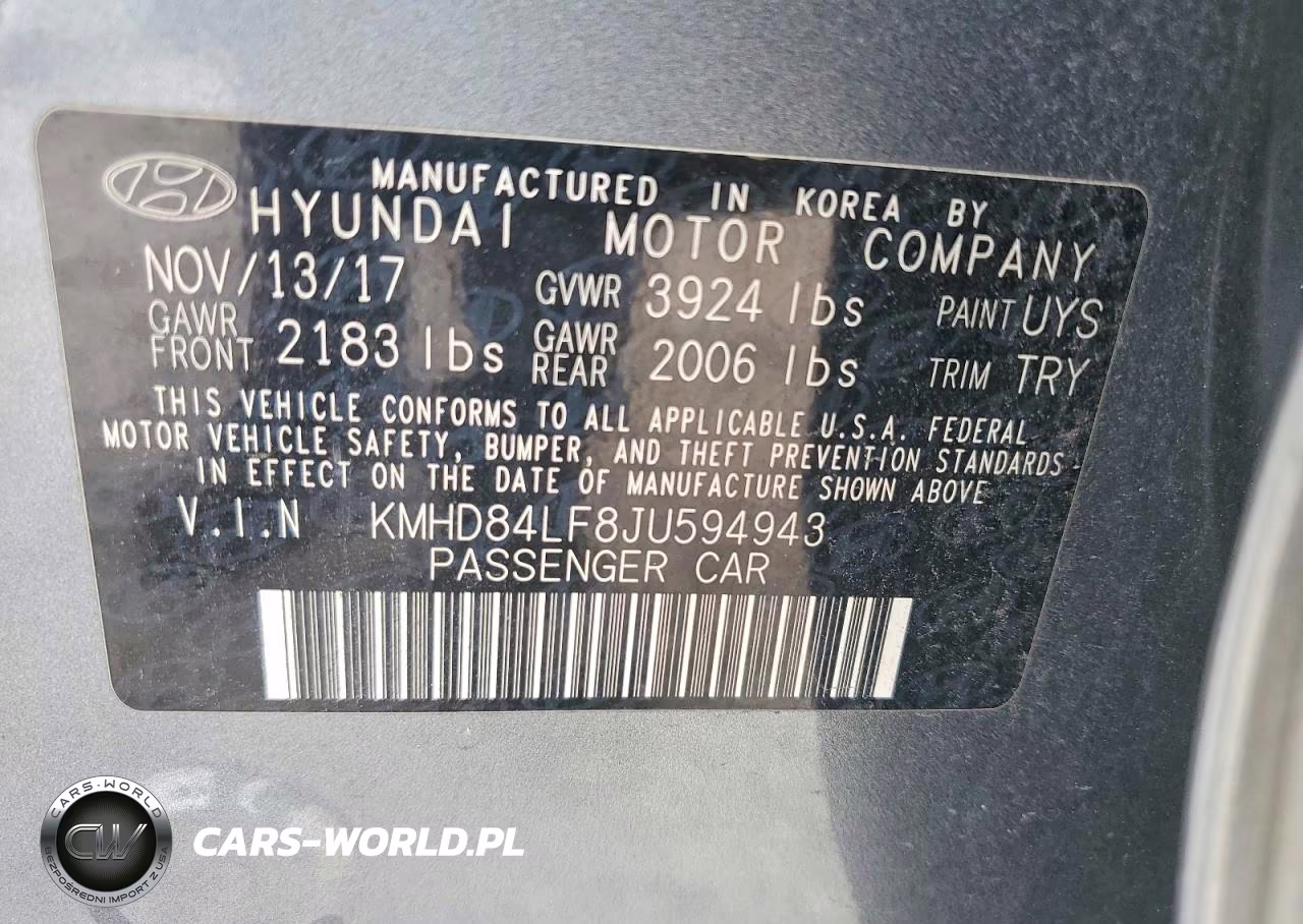 2018 Hyundai Elantra Value Edition VIN:KMHD84LF8JU594943 - 12