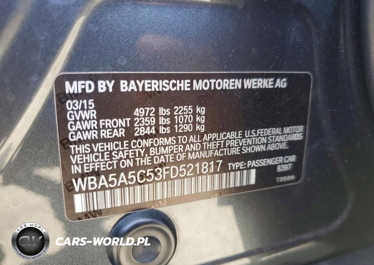 2015 BMW 528 I VIN:WBA5A5C53FD521817 - 13