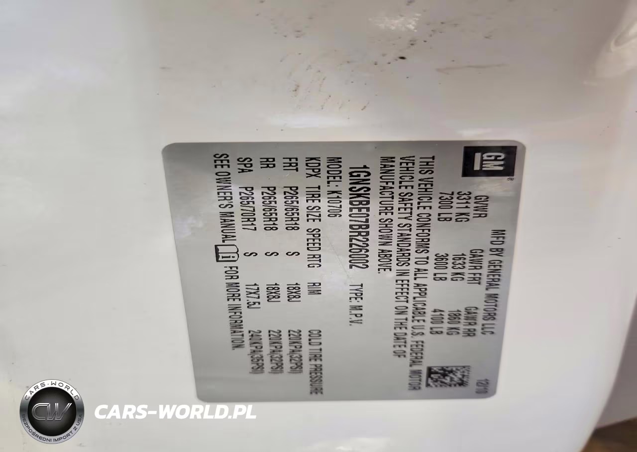 2011 Chevrolet Tahoe K1500 Lt VIN:1GNSKBE07BR226002 - 13