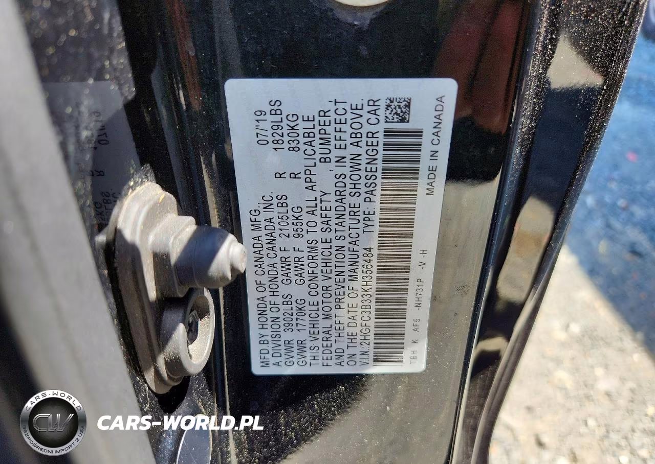 2019 Honda Civic Ex VIN:2HGFC3B33KH356484 - 12