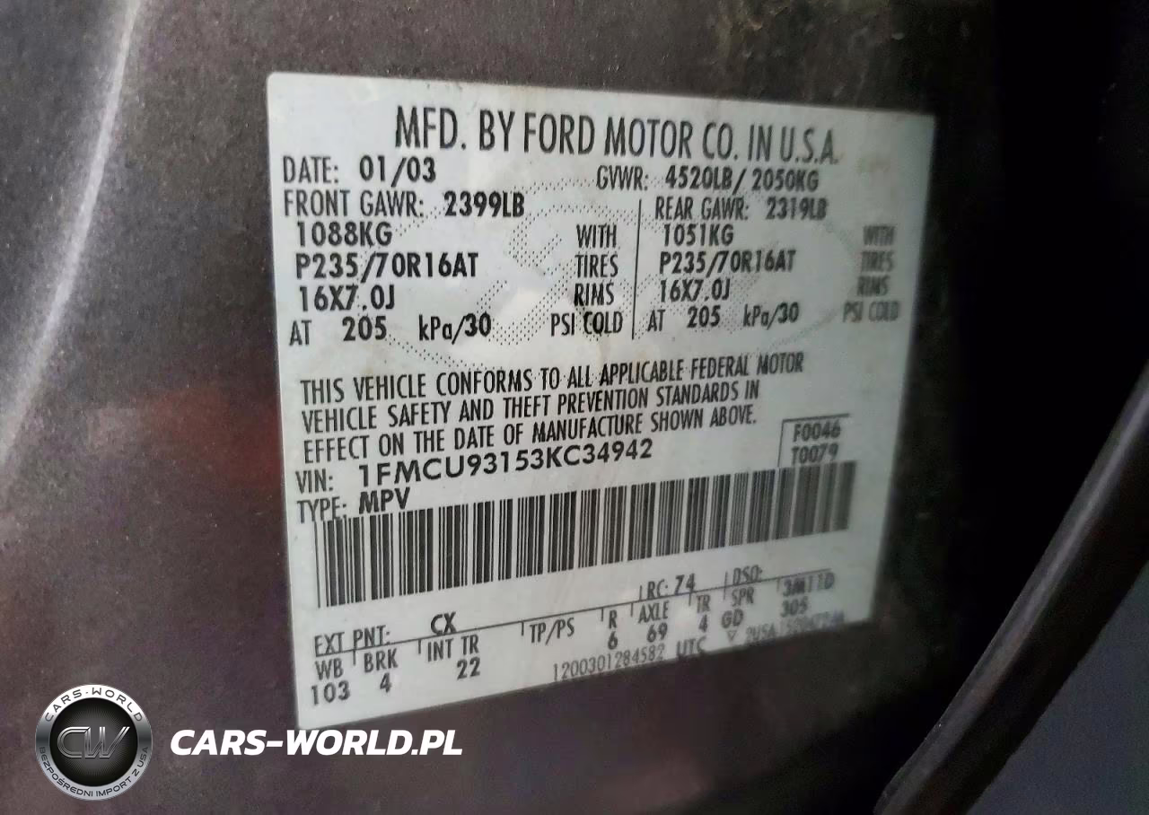2003 Ford Escape VIN:1FMCU93153KC34942 - 13