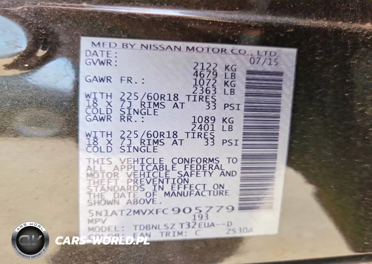 2015 Nissan Rogue Sl VIN:5N1AT2MVXFC905779 - 13