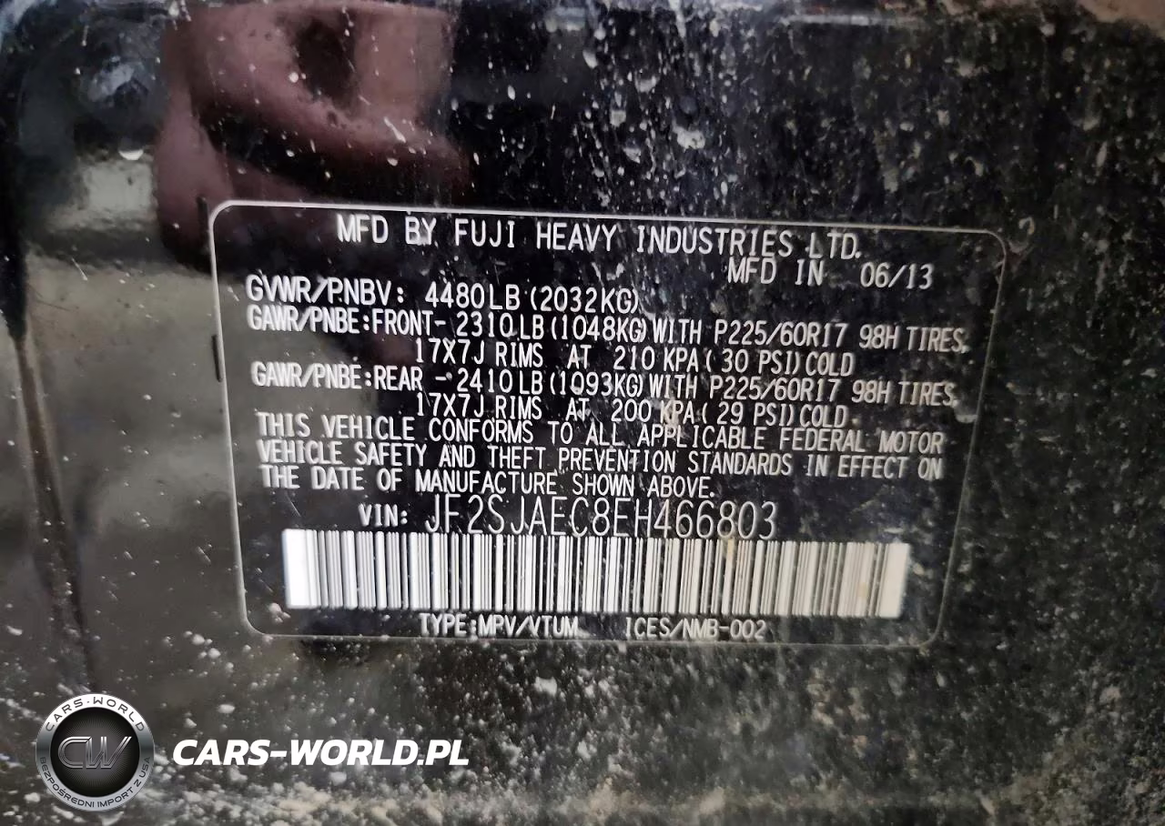 2014 Subaru Forester 2.5I Premium VIN:JF2SJAEC8EH466803 - 13