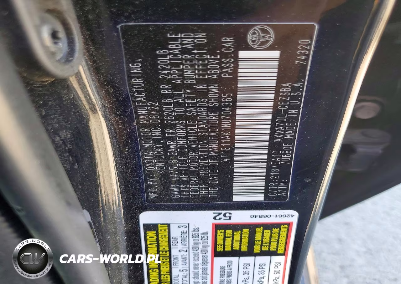 2022 Toyota Camry Se VIN:4T1G11AK1NU704365 - 12