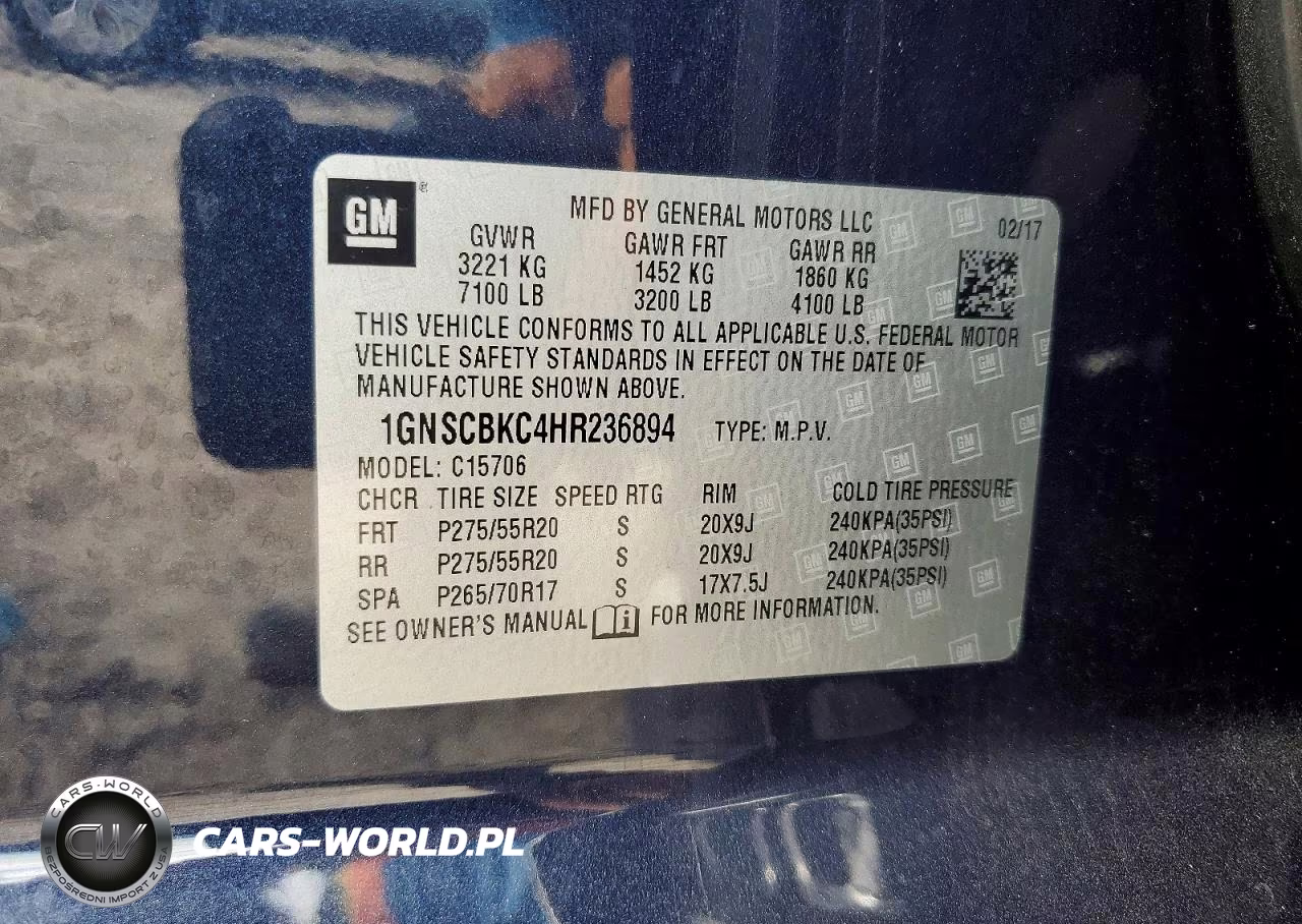 2017 Chevrolet Tahoe C1500 Lt VIN:1GNSCBKC4HR236894 - 14