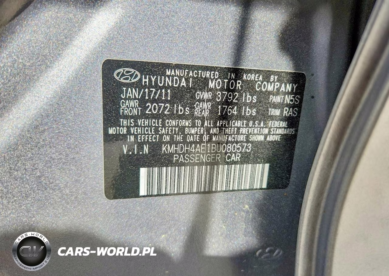 2011 Hyundai Elantra Gls VIN:KMHDH4AE1BU080573 - 12