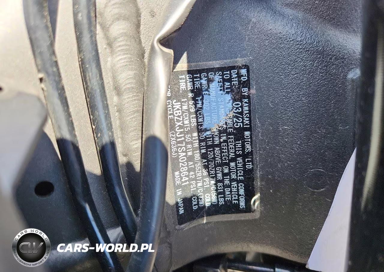 2025 Kawasaki Zx636 K VIN:JKBZXJJ17SA028641 - 9