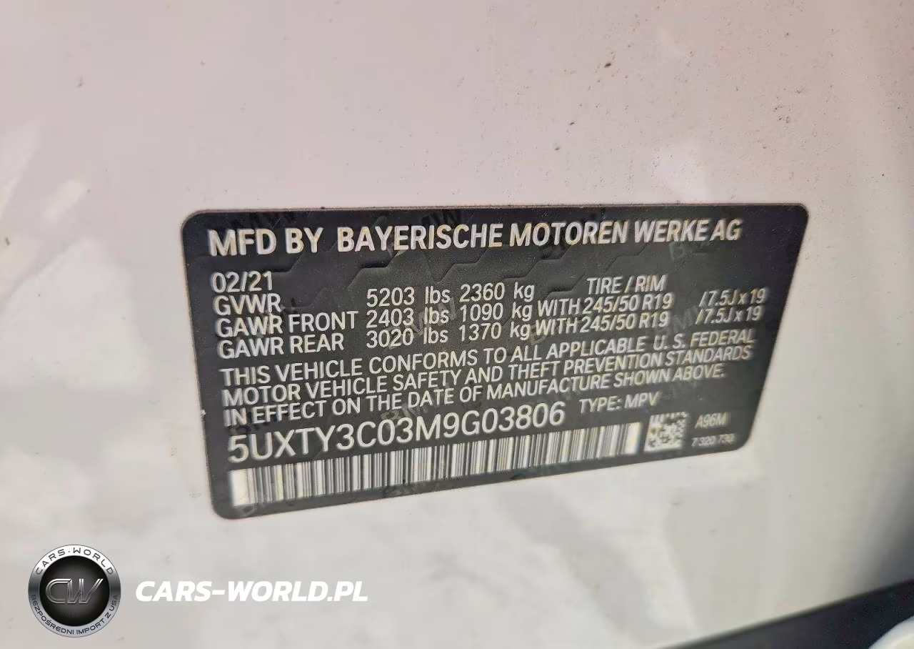 2021 BMW X3 Sdrive30I VIN:5UXTY3C03M9G03806 - 12
