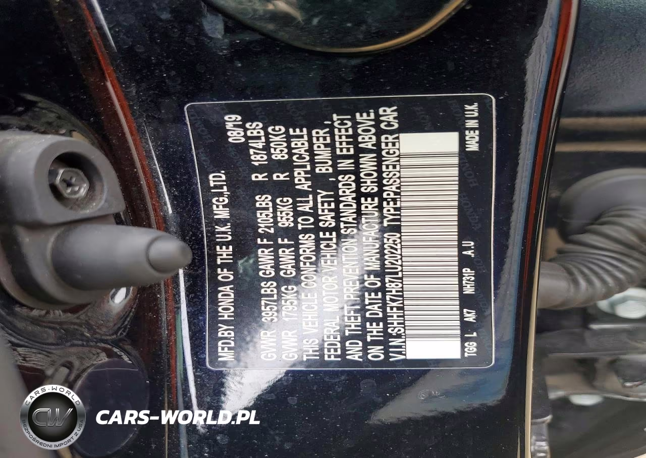 2020 Honda Civic Exl VIN:SHHFK7H87LU202250 - 13