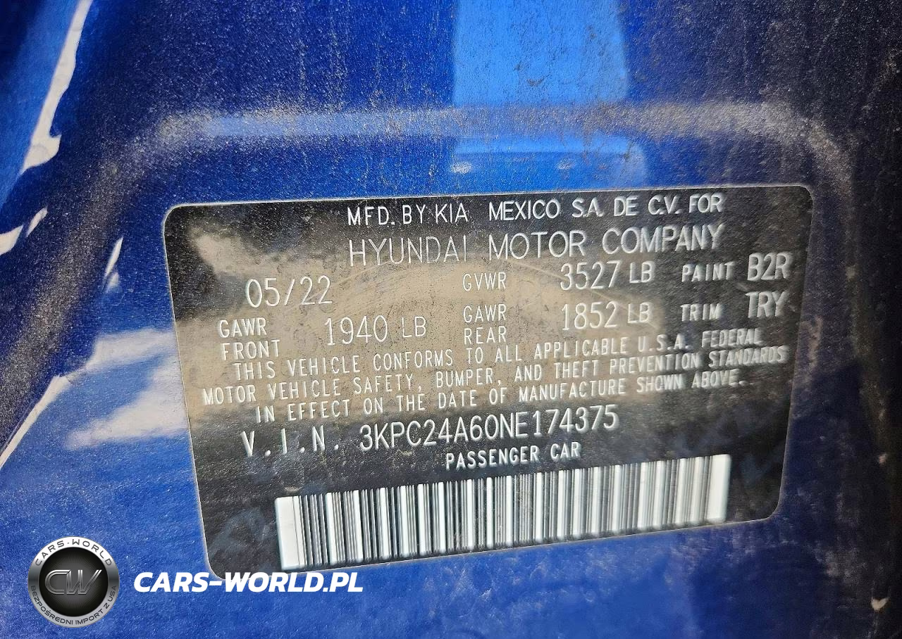 2022 Hyundai Accent Se VIN:3KPC24A60NE174375 - 12