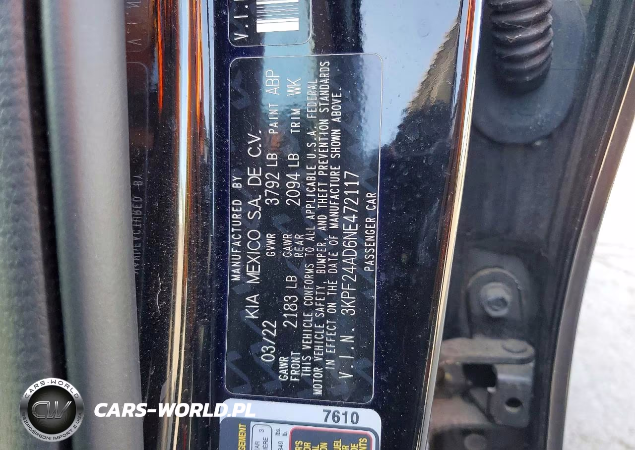 2022 Kia Forte Lxs VIN:3KPF24AD6NE472117 - 12
