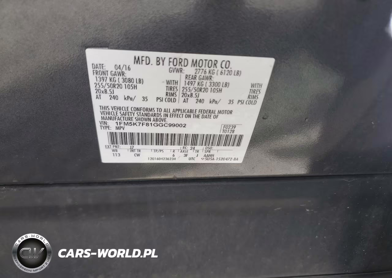 2016 Ford Explorer Limited VIN:1FM5K7F81GGC99002 - 13