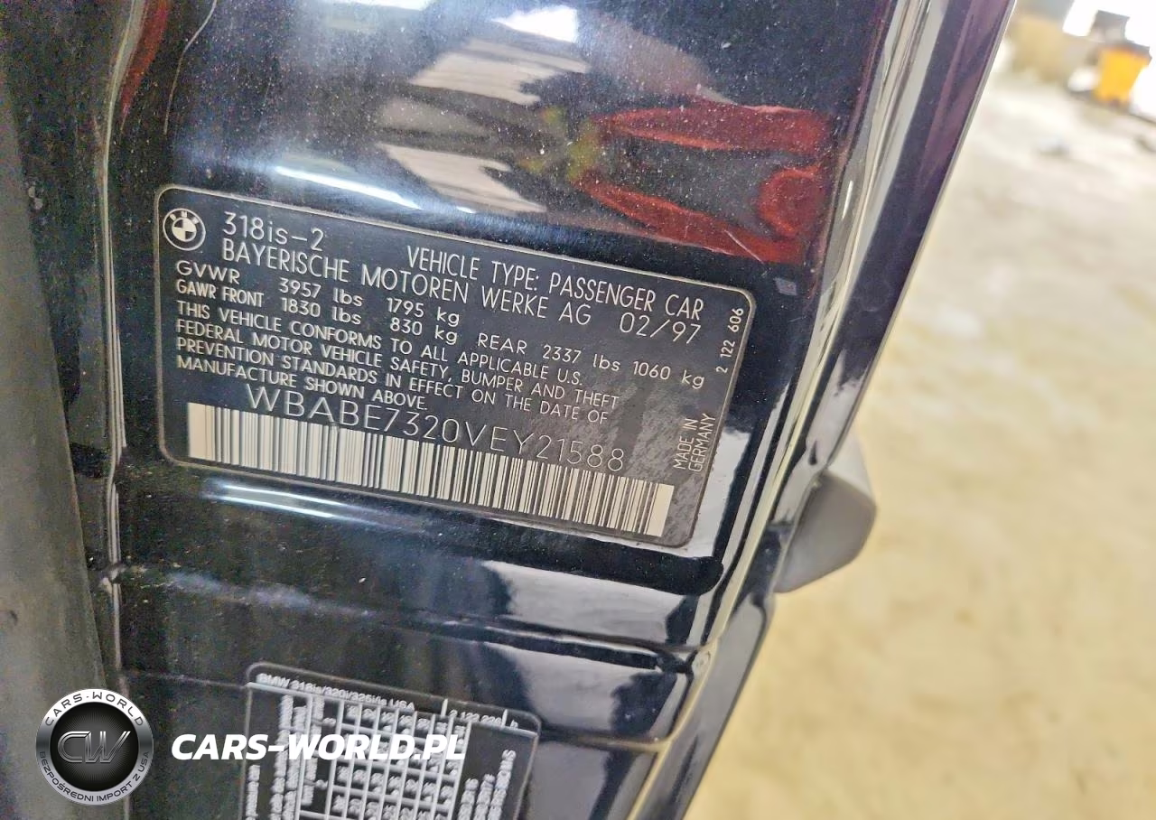 1997 BMW 318 Is VIN:WBABE7320VEY21588 - 13